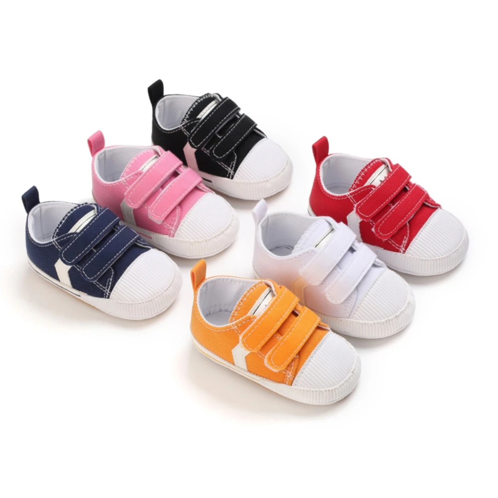 

Newborn Baby Canvas Sneaker Sport Shoes For Baby Infant Toddler Soft Bottom Anti-slip First Walkers 0-18 M