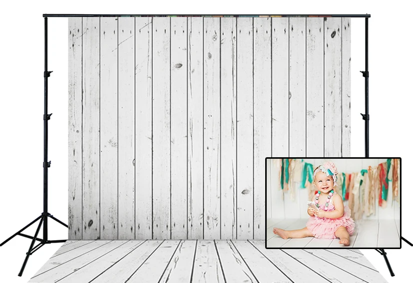 

HUAYI фон для фотосъемки с изображением старых белых деревянных досок фон для фотосъемки настраиваемый фон для студийной фотосъемки новорожд...