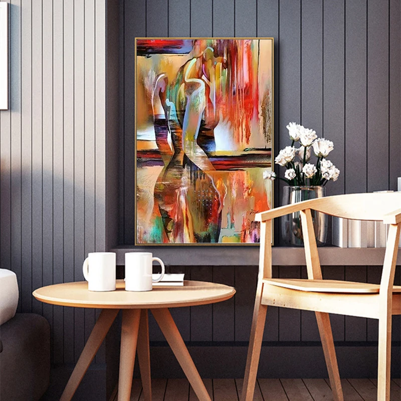 Sex Figure Women Oil Painting Print on Canvas Wall Art Abstract Poster Fashion Pictures for Living Room Bedroom Girls room Decor | Дом и сад