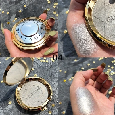 04Metal silver Макияж, мерцающая пудра, хайлайтер, палитра, основа, осветитель, подсветка лица, косметика для контурирования глаз, набор для свечения, палитра, бронзатор - Цвет: 04Metal silver