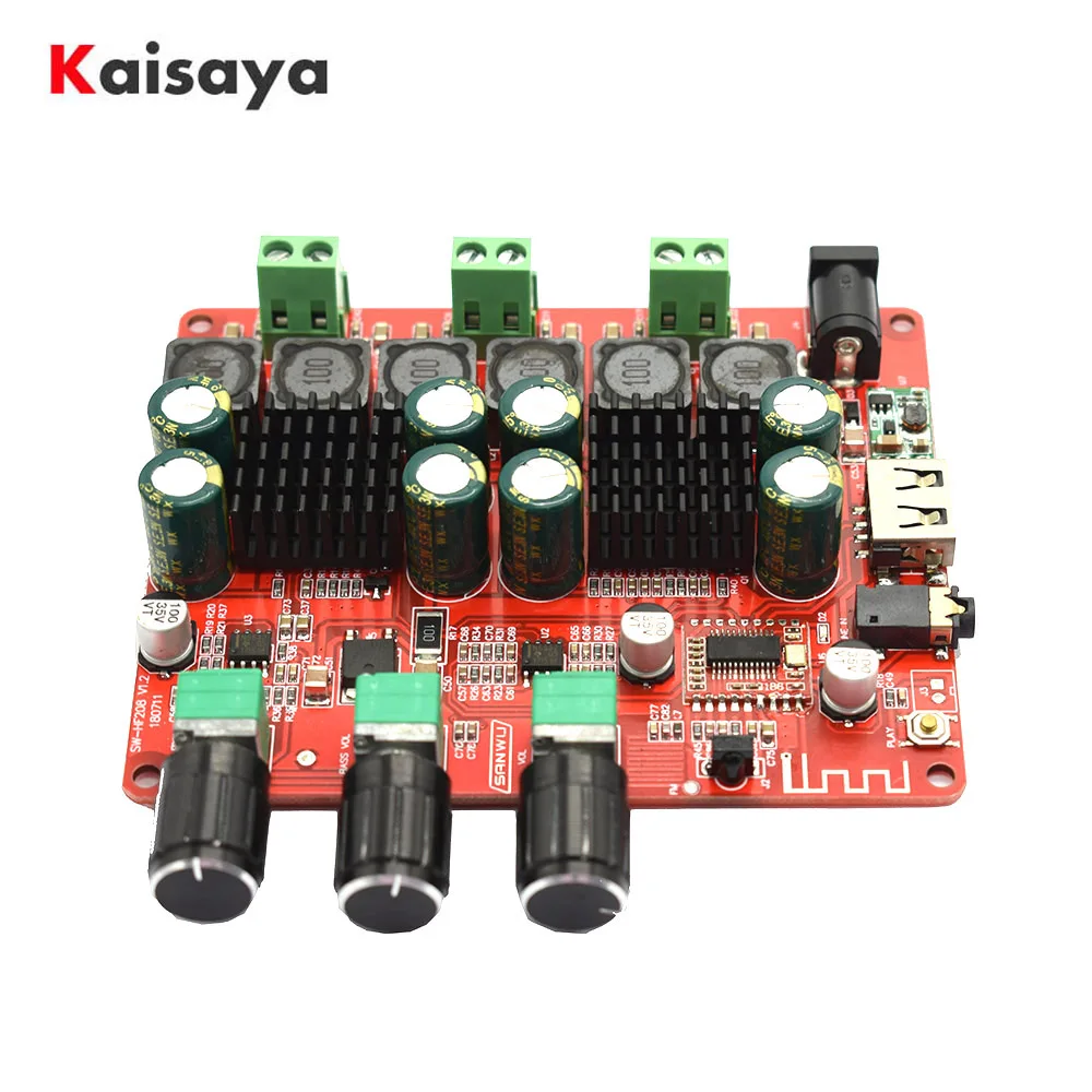 TPA3116 2 1 2x50 Вт + 100 4 Bluetooth цифровой сабвуфер усилители FM USB HiFi усилитель мощности