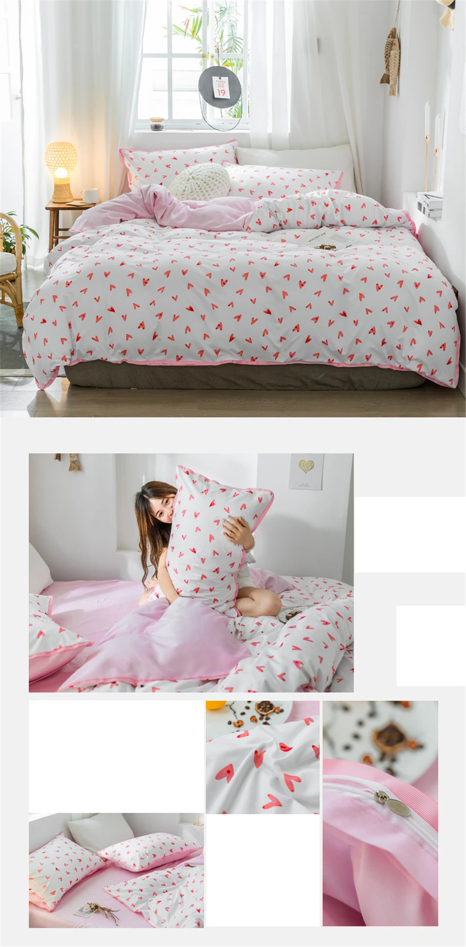 SlowDream Bedding Set Pastoral Style Flowers Bedspread Duvet Cover Set Flat Sheet For Adult Child Single Bed 1.0/1.2 Double