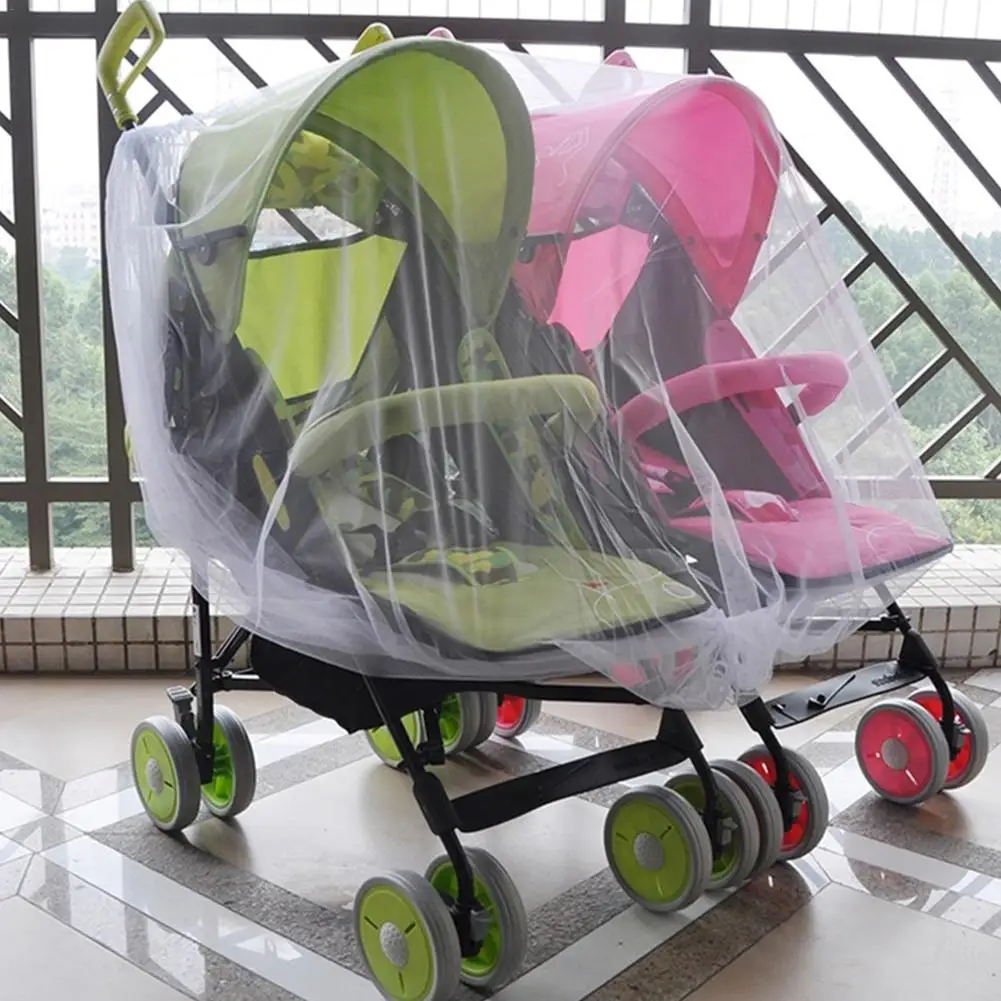 

Newborn Twin Stroller MosquitoNet For Twins Baby Buggy Pram Protector Fly Midge Insect Bug Cover Infants Twin Pushchair Net Bar