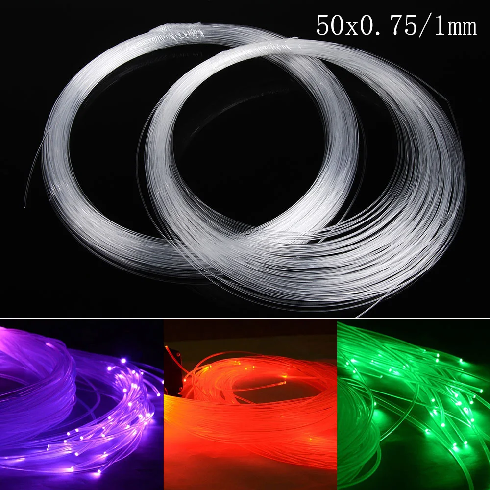 Пластиковый волоконно оптический кабель светящийся концевой светильник 50 м x 0 75