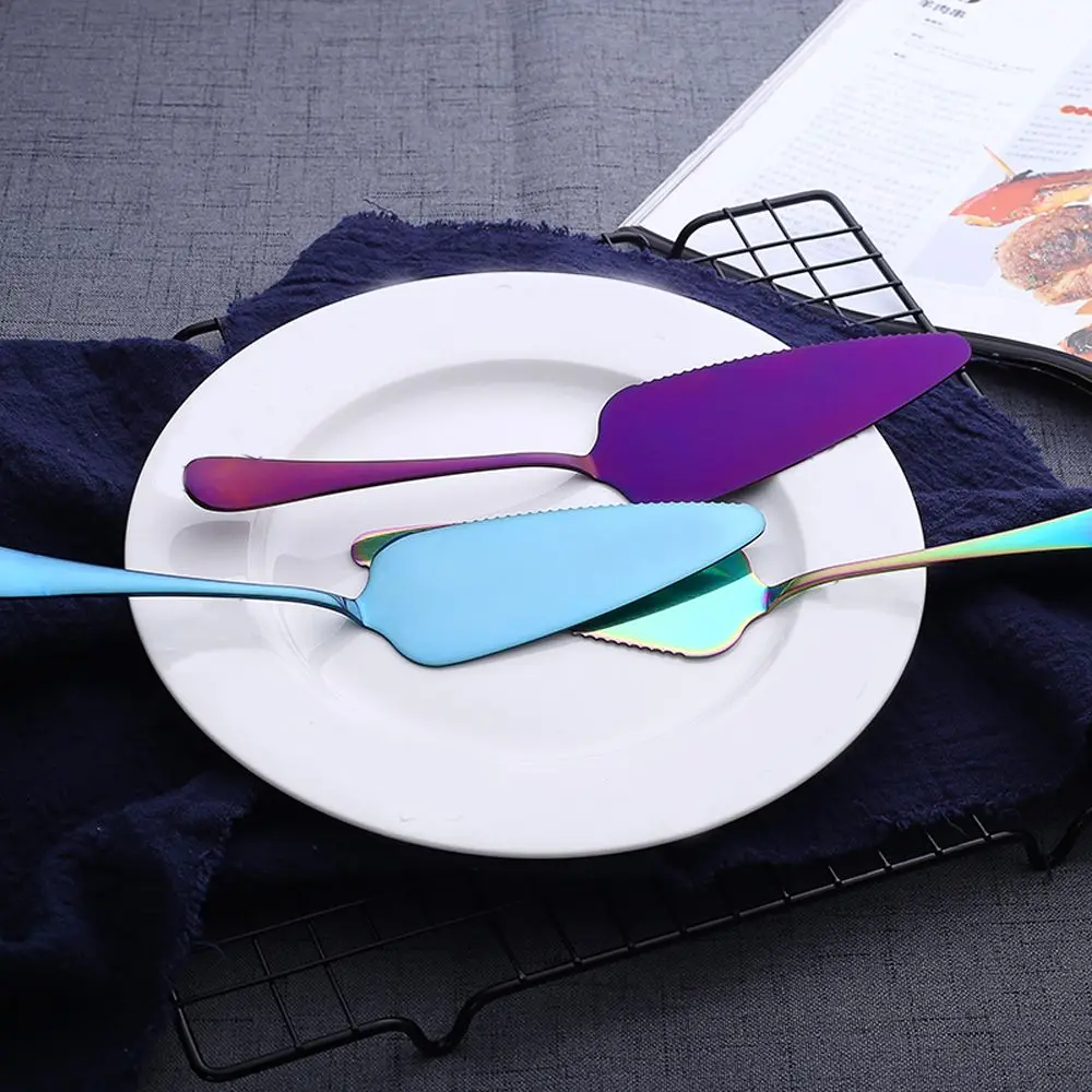 

1pcs Pizza Shovel Colorful Stainless Steel Serrated Edge Cake Spatula Baking Tool Cake Server Blade Cutter Pie Bakeware