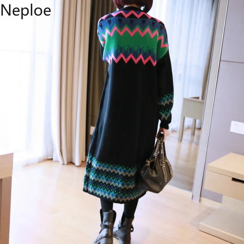 Женский трикотажный кардиган свободного размера плюс Neploe корейский Кардиган с