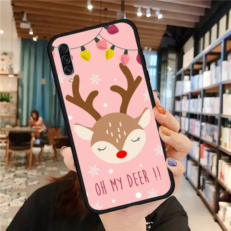 

Cartoon Merry Christmas elk Phone Case For Samsung galaxy A S note 10 7 8 9 20 30 31 40 50 51 70 71 21 s ultra plus