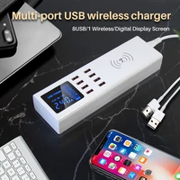 new fashion wireless smart 8 port phone usb charger universal for iphone 7 8 samsung s9 xiaomi huawei power adapter socket hub