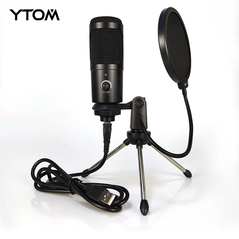 

YTOM M1PRO With filter 192KHZ/24Bit USB Metal Condenser Microphone for Laptop PC Recording Studio Streaming ZOOM TIKTOK youtube