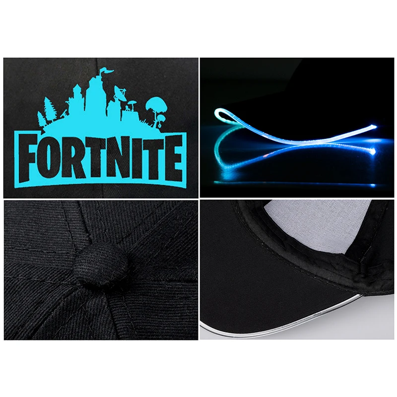 Игровая Кепка Fortnites esports светящаяся бейсболка оптоволоконная многоцветный