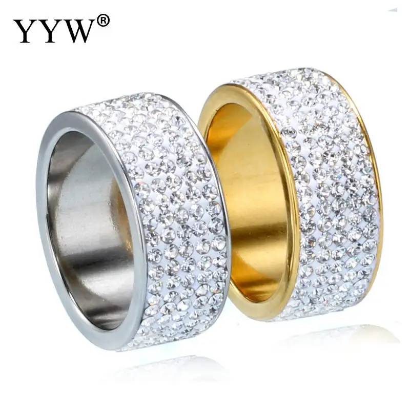 Кольцо на палец из нержавеющей стали для мужчин и женщин сверкающее обручальное