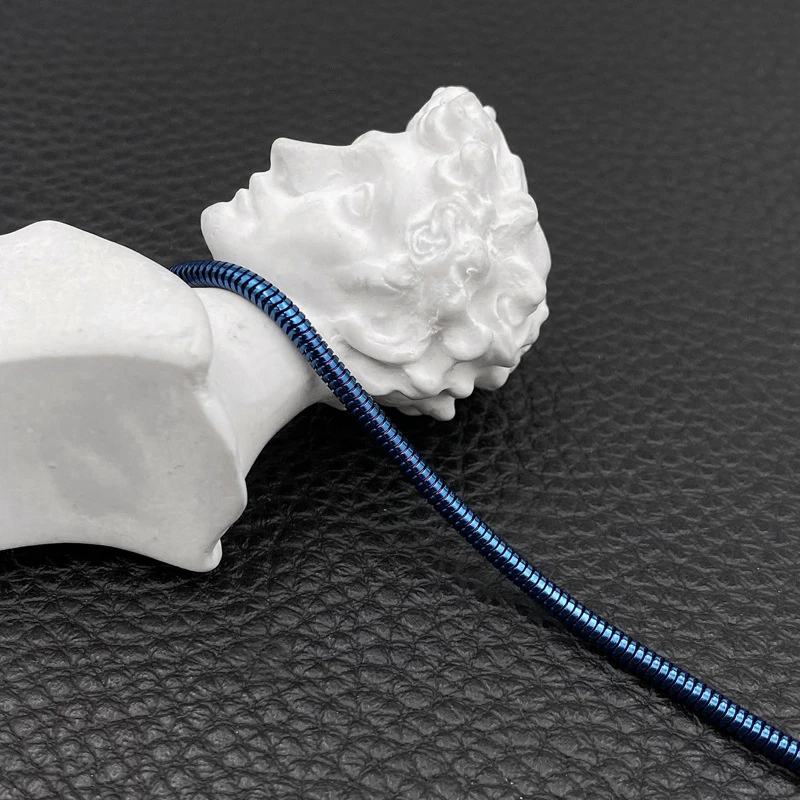 

Heavy 2.4mm Round Snake Chain Necklaces For Women Best Friend Jewelry Fashion Blue Color Stainless Steel Collier Femme Argent