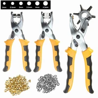 3 in1 leather belt hole punch eyelet plier snap button grommet setter tool kit round 2 533 544 55mm punching tool set