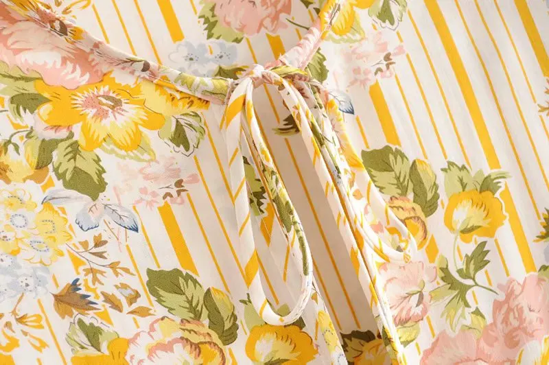 Женское винтажное платье-миди Пляжное Платье из вискозы с цветочным принтом и