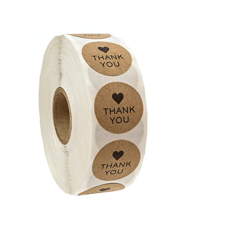 500 круглые счастливая почта деловые наклейки 1 дюйм коричневый подарок ручные