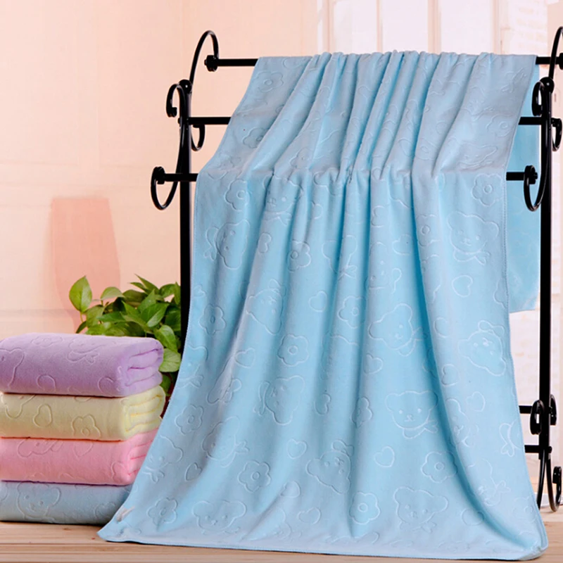 

1Pc 140*70cm soft microfiber baby kids bath towels washcloth home beach towel