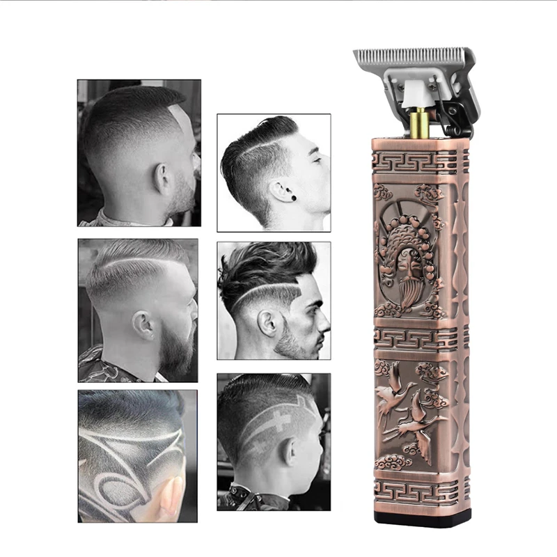 

Traditional Rechargeable Hair Trimmer T-Outliner Skeleton Heavy Hitter Shaving Cordless Haircut Cutter Peking Opera Cutter Gift