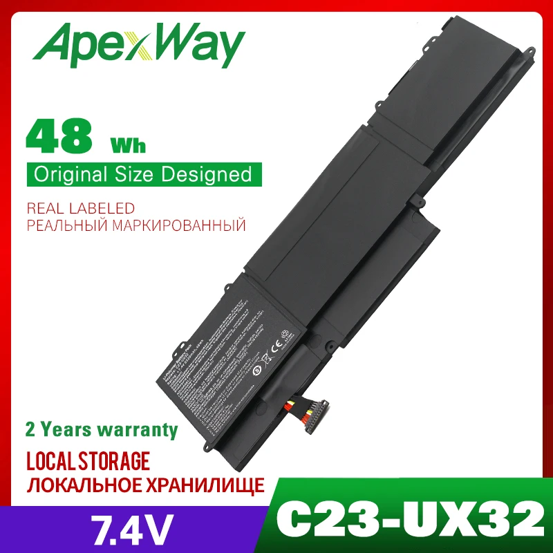 Apexway C23 UX32 VivoBook U38N U38K U38DT для ZenBook UX32A UX32VD UX32LA 7 4 В 48 Вт/ч 6520 мАч|Аккумуляторы