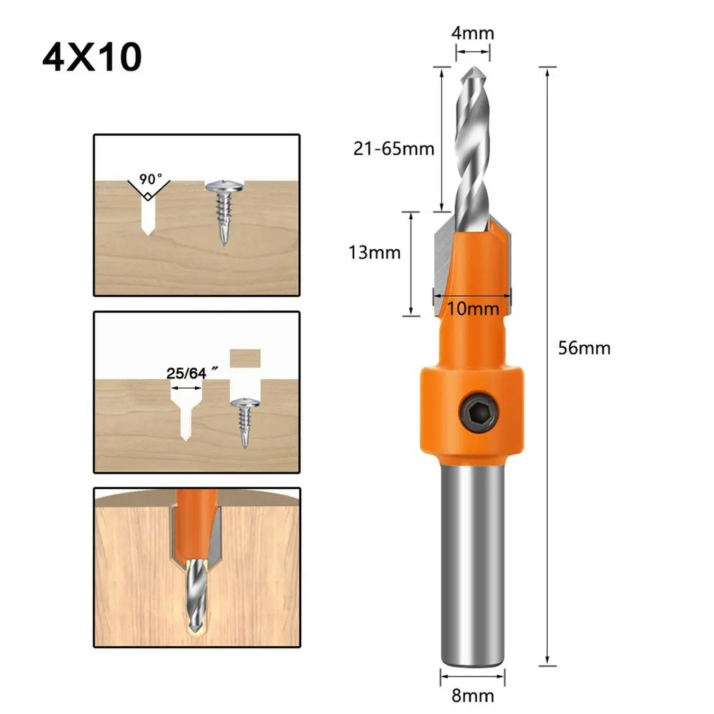 

1pc Countersink Drill Bit Set Wood Hole Drill Bit Timber Wood Working Drill Bits For Wood Screw Cutter Woodworking Tools