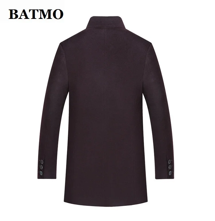 

BATMO 100% wool natural mink fur collar&rabbit fur liner 90% white duck jackets men,men's winter wool trench coat,8852