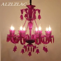 european style led chandelier living room dining bedroom blue black purple red coffee crystal lamp clothing store decoration