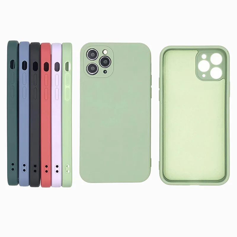 Luxury Square Liquid Silicone Case for Apple iPhone 11 Pro MAX XS XR 7 8 6S Plus 8Plus 12 Mini 12Pro SE2020 Phone Matte Cover