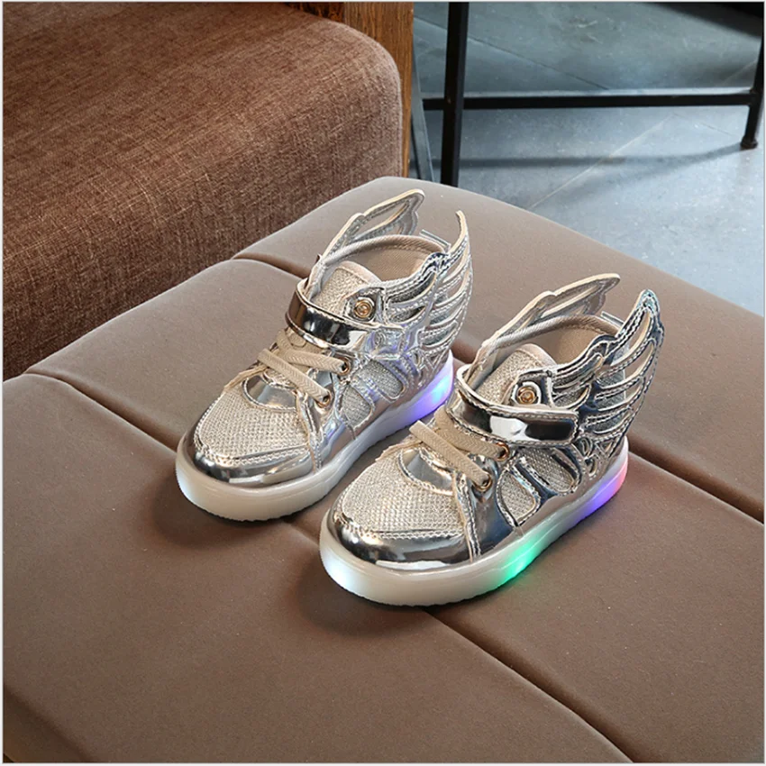 light girls shoes bright leather wings children students kid butterfly | Детская одежда и обувь
