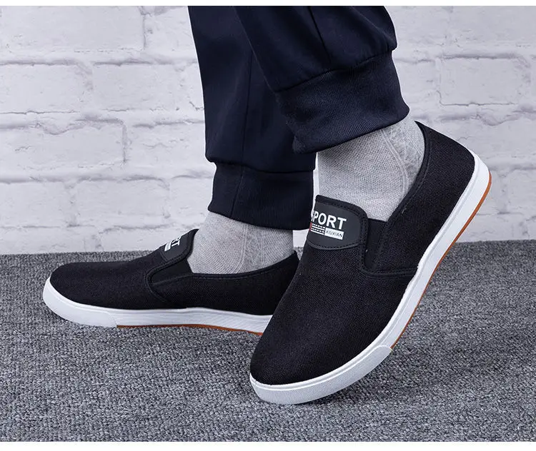 

cloth shoes men's canvas winter plus warm casual soft soles and non-slip shoes men's