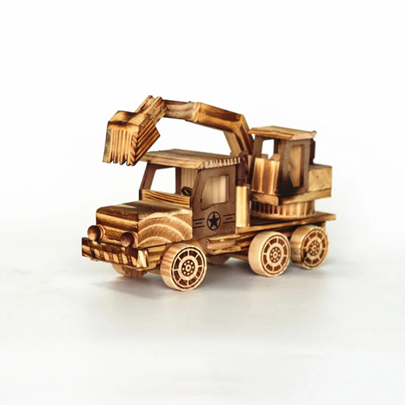 

Креативный DIY вращающийся грузовик экскаватор 3D модель строительные наборы деревянные игрушки подарок для мальчиков и девочек