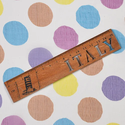 Яркая шелковая марлевая ткань в горошек с принтом SCG532|Ткань| |