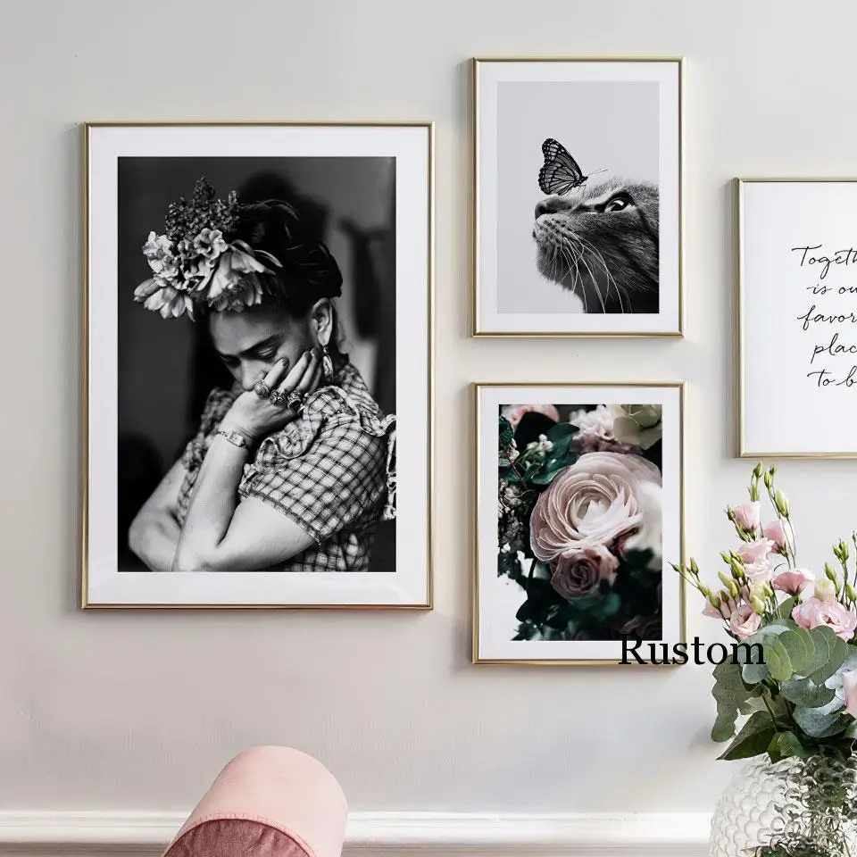 

Poster Black and White Female Canvas Painting On The Wall Modern Home Decoration Wall Art Picture for Room Frameless