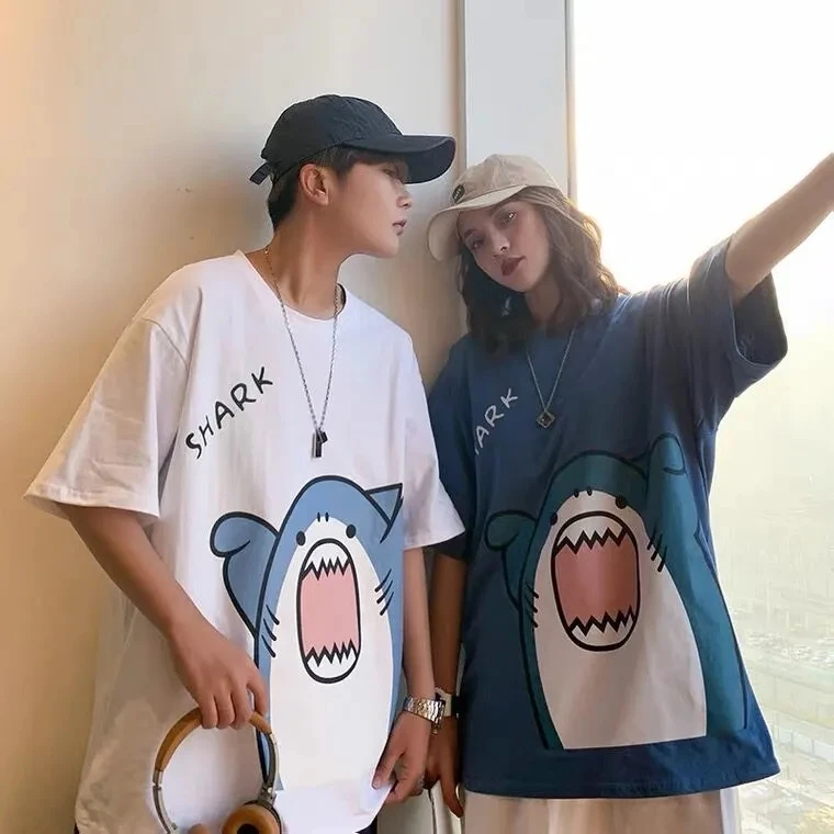 

Summer print T - shirt male cartoon lovely casual short - sleeved top Port 2021 wind loose large - size trend T-shirt M-5XL