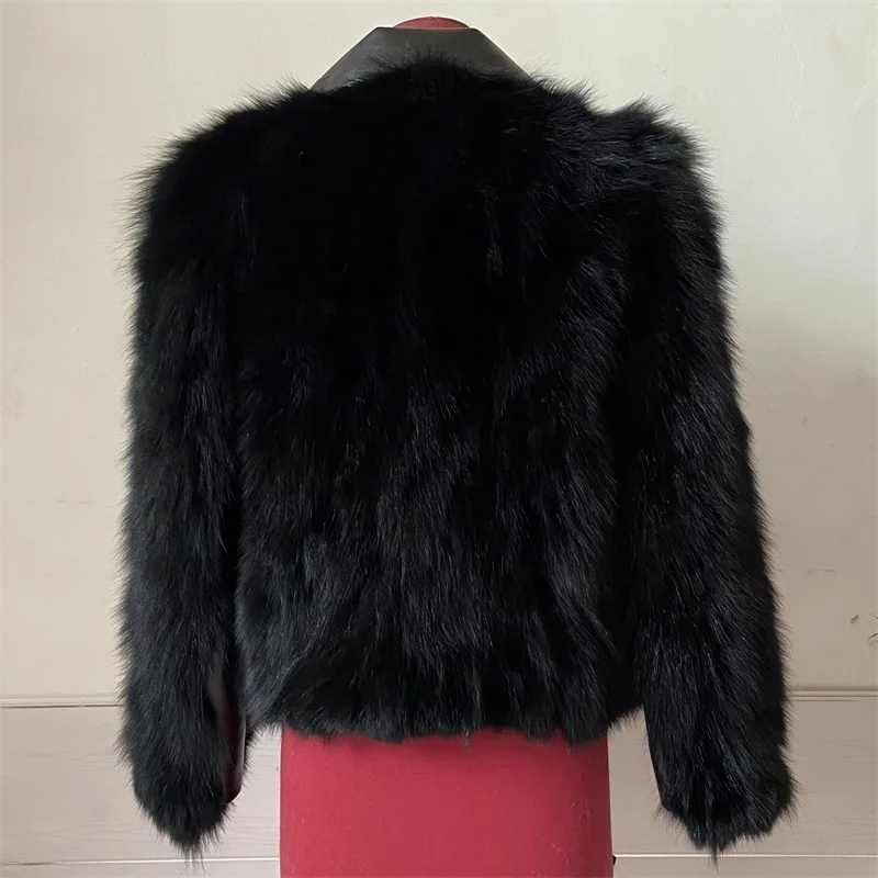 

Fashion Real Fox Fur Coats With Leather Natural Fox Fur Jacket Outwear Luxury Women 2020 Winter New