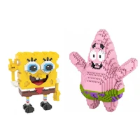 funny america cartoon figures micro diamond block patrick star sponge nanobrick toys building brick collection for kid gifts