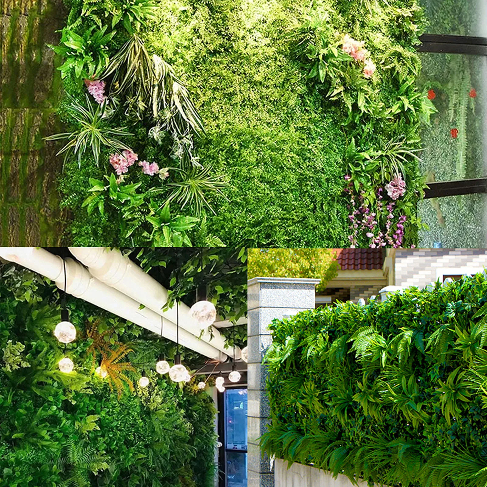 

40x60cmArtificial Green Leaf Hedge Board Plant Hedge Panel Noise Reduction UV Protected Privacy Fence Screen For Garden Backyard