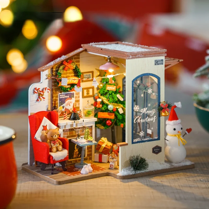 Diy Дом ручной работы Рождественский Снежный дом Сборная модель маленький сцена