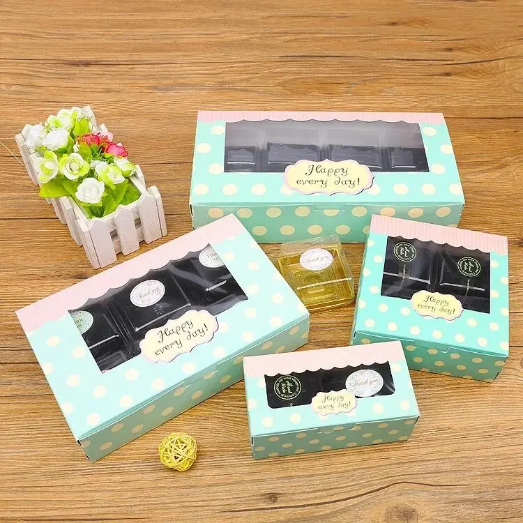 Kraft paper Baking Food Carton Box with ribbon Cookies Gift packaging Mooncake Macaron cake Packaging courier bag | Дом и сад