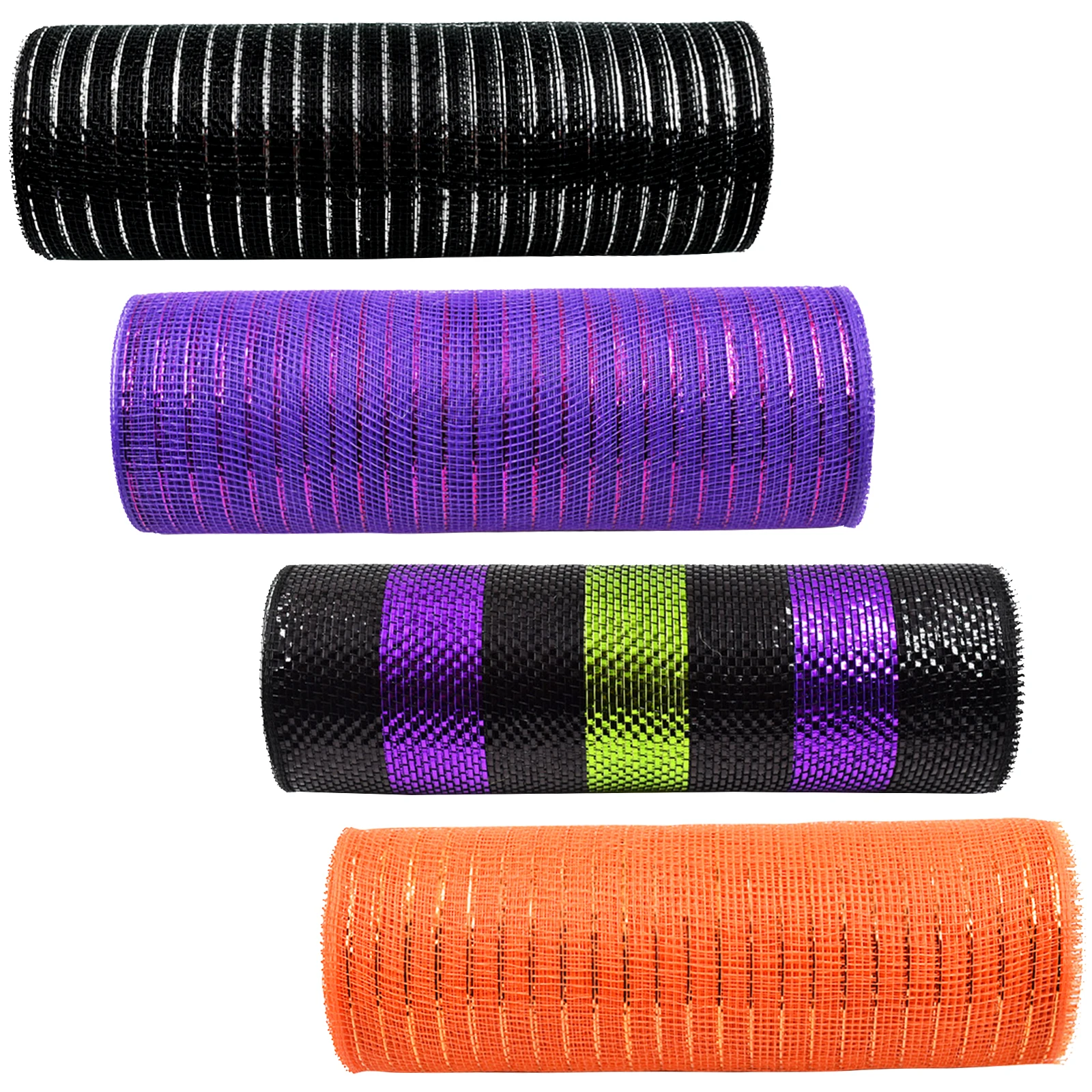 

10 inch x 30 feet(10 Yards)Metallic Deco Poly Mesh Ribbon for Halloween