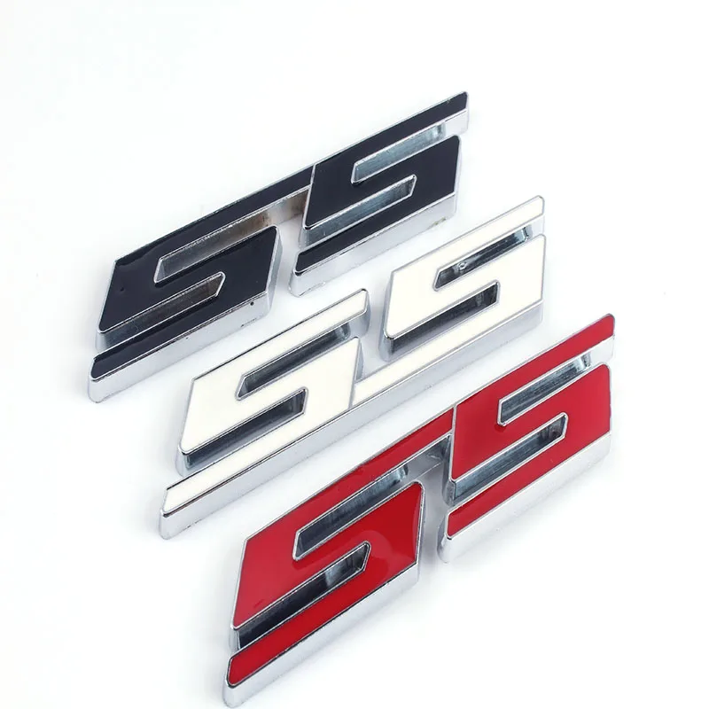 Стайлинг автомобиля металлическая буква SS Автомобильная эмблема наклейка