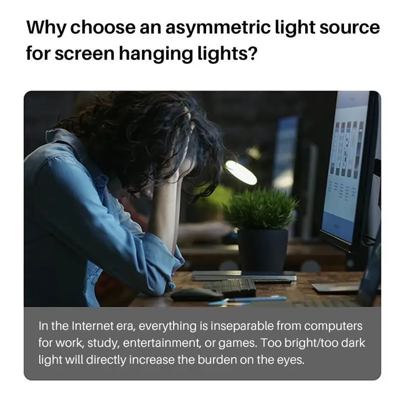 80LED Настольная лампа с питанием от USB компьютера монитора 3 цвета температуры