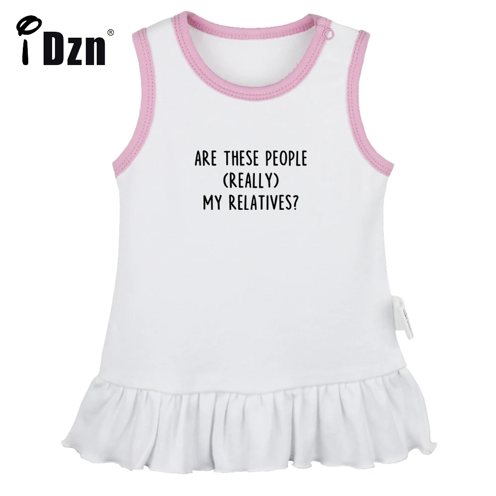 

Are These People Really My Relatives Fun Art Printed Pleated Dress Cute Baby Girls Sleeveless Dress Newborn Infant Vest Dresses