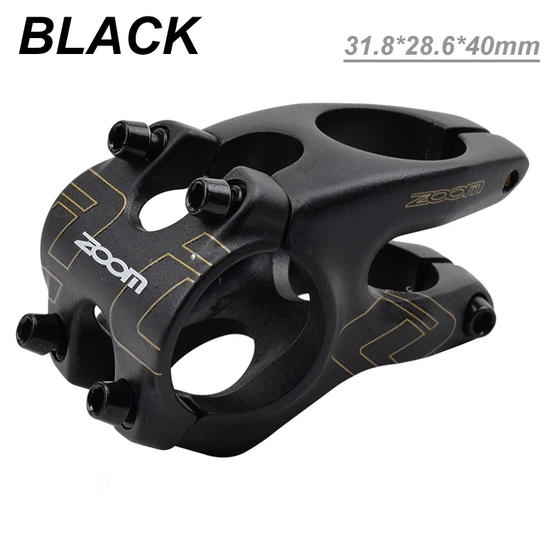 Black Тайваньский зум 28,6*31,8*40 мм 12 градусов DH горный велосипед стволовых MTB велосипедные принадлежности алюминиевые горные части руля велосипеда - Цвет: Black