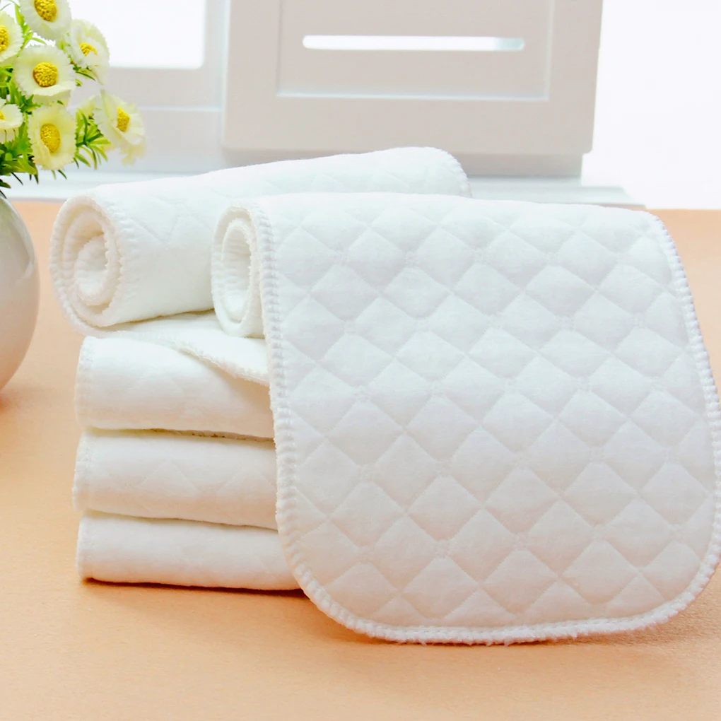 

10pcs Reusable Baby Diapers Cotton Diaper Inserts 3 Layer Washable Infant Baby Care Diapers Breathable Soft Baby Diapers