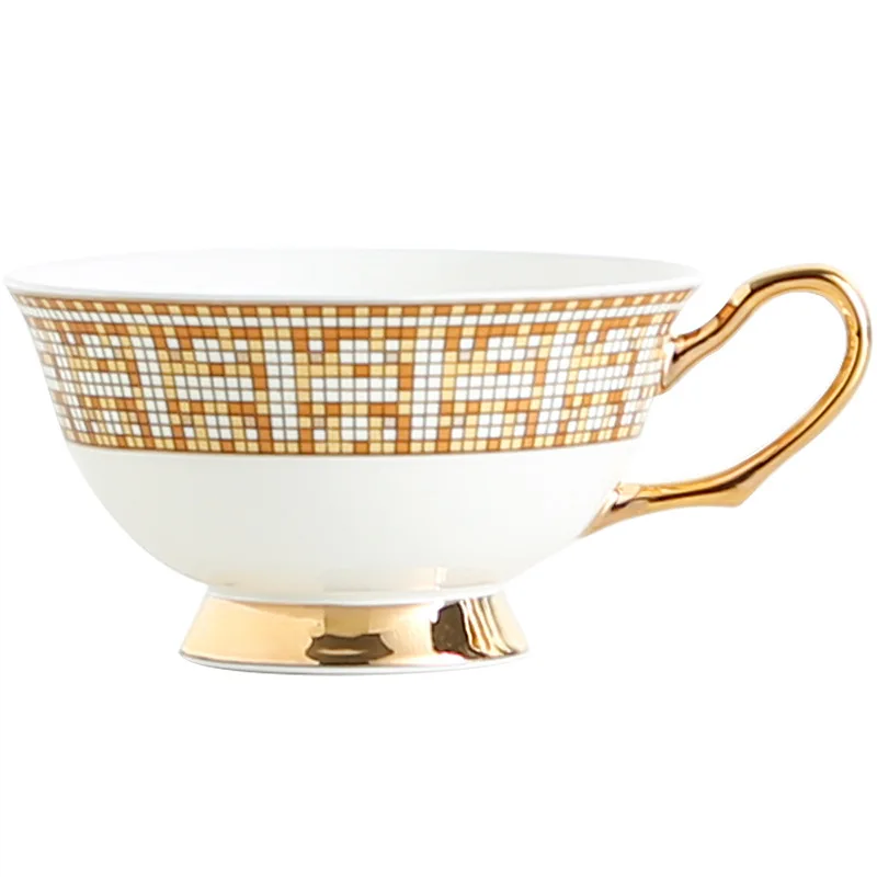 

Bone China coffee cup and saucer European set retro Phnom Penh ceramic tea red home