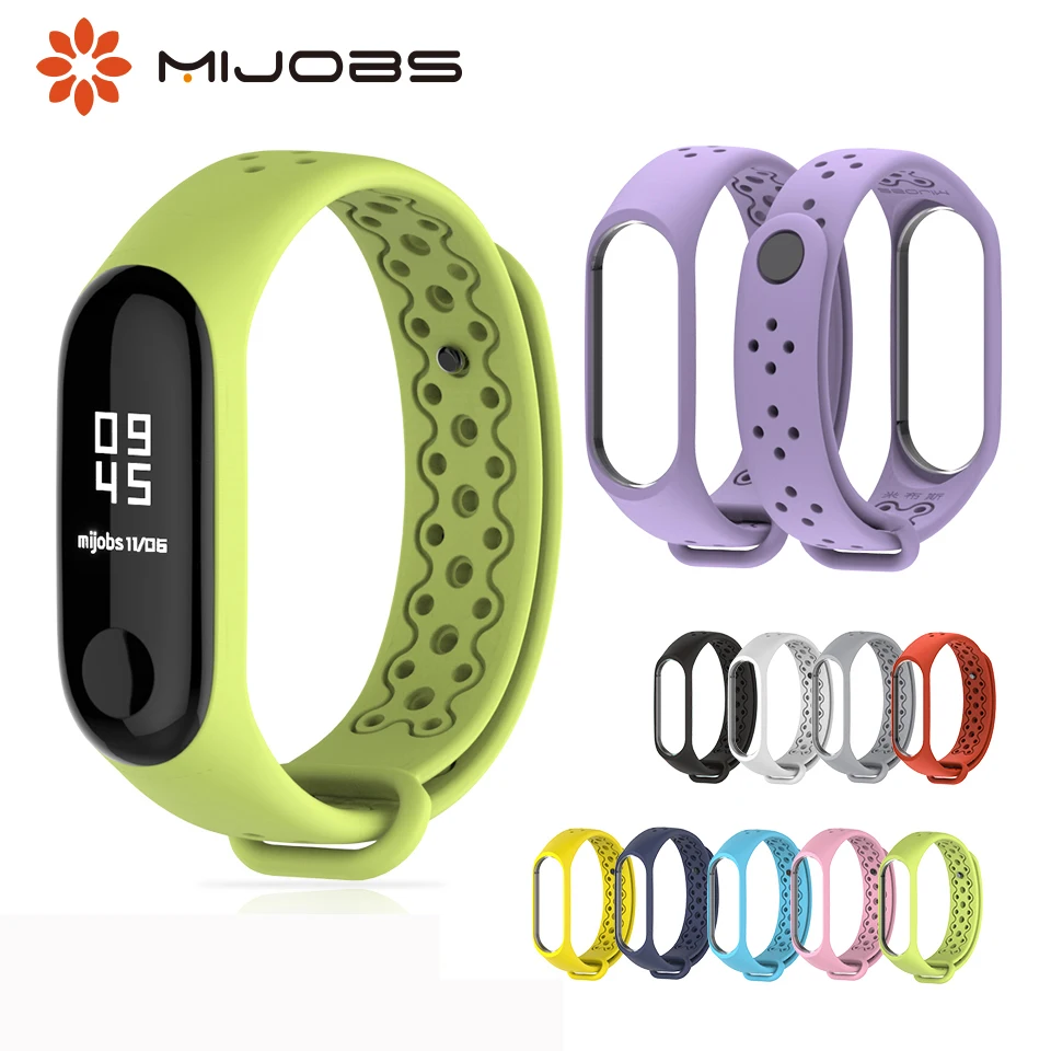 Спортивный ремешок Mijobs Mi Band 3 для Xiaomi 4 силиконовый аксессуары браслета Смарт часы