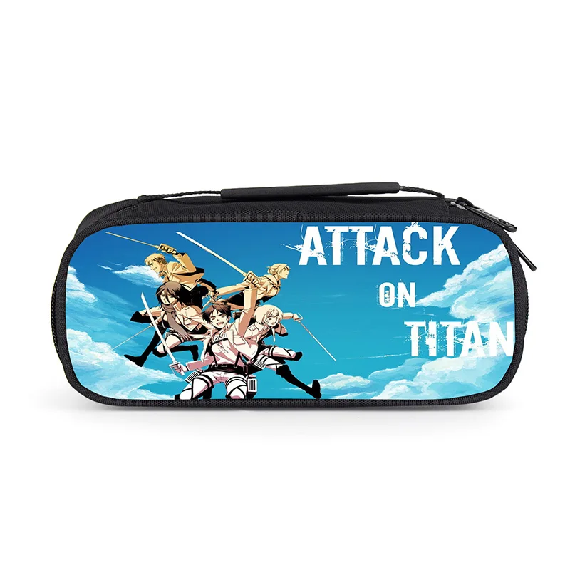 

Школьные принадлежности, пенал «атака на Титанов», пенал, 3D мультяшный для детей, на молнии, kpop, косметички, Детская коробка для макияжа