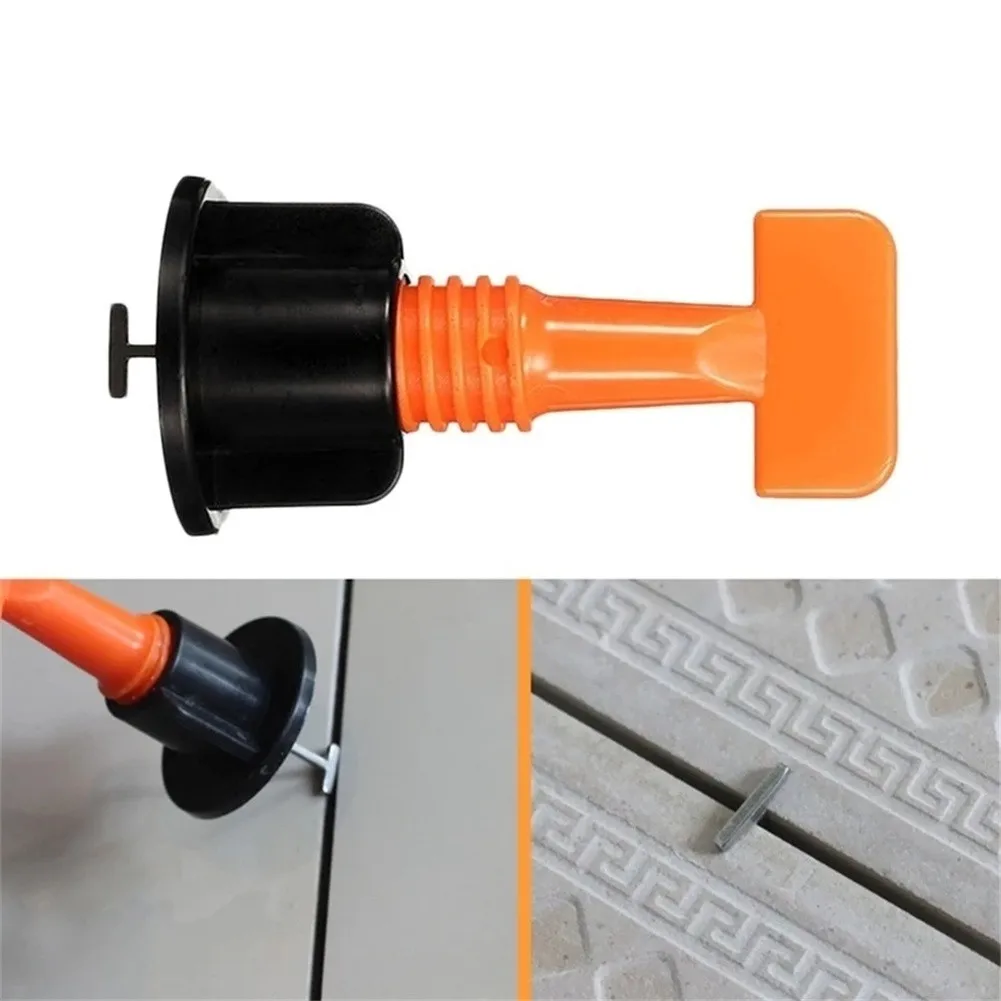 

Hot Sale Floor Tool Positioning Reusable T-lock Tile Leveling System 50+1pcs Anti-Lippage