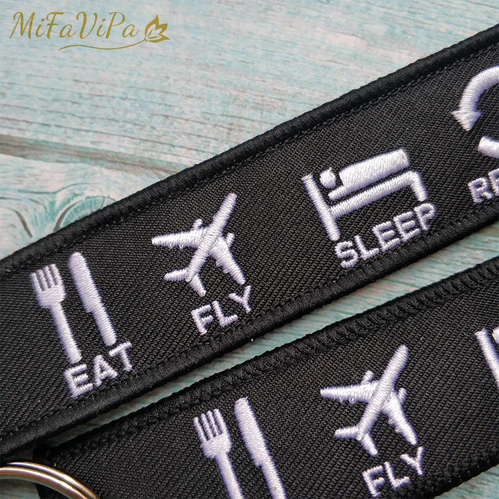 Фото 3 шт., брелок MiFaViPa с вышивкой «EAT FLY SLEEP» №3
