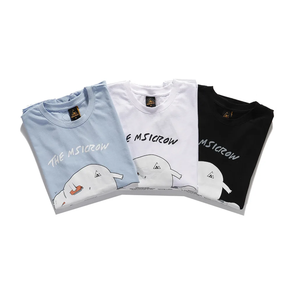 

Summer Hipster Harajuku Cartoon Napping Cat Print Couple Tshirts Fashion Casual Men Women Loose Short Sleeve T-shirt Cotton Tops