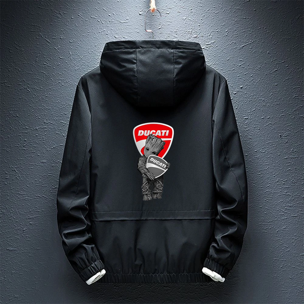 

New Ducati Logo Hoodies Zipper Casual Coats Splice Windbreaker rainproof Fashion Custom Decal Jacket Comfortable Men Tops